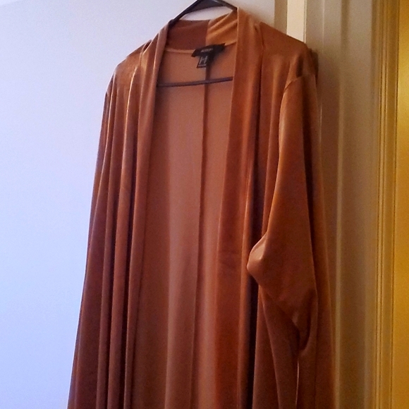 Forever 21 Plus Size Plush Longline Coat - Picture 2 of 4